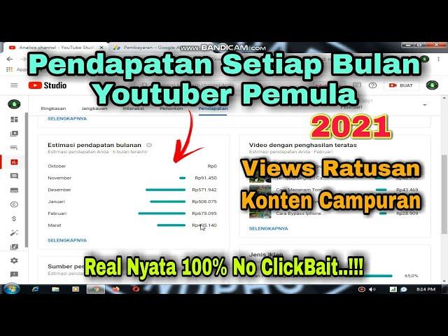 Segini Pendapatan Saya Setiap Bulan Di Youtube || Gaji Youtuber Pemula Terbaru