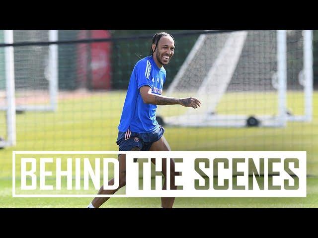 Auba, Laca, Willian, Balogun & Martinelli shooting practice | Behind the scenes