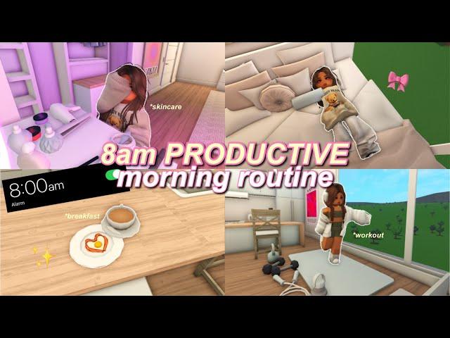 8am PRODUCTIVE morning routine | roblox bloxburg