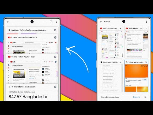 How To Change Chrome Tab View/Layout in Android | Chrome Tab Style Change