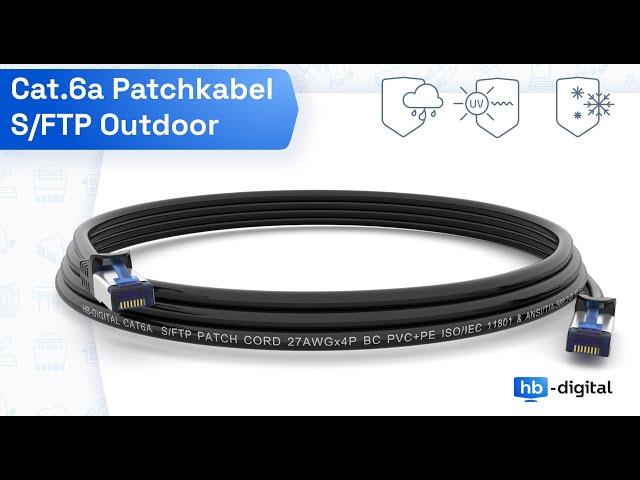 Patchkabel CAT 6A Outdoor Netzwerkkabel Außenbereich S/FTP LAN-Kabel 7,5m - 60m 5396