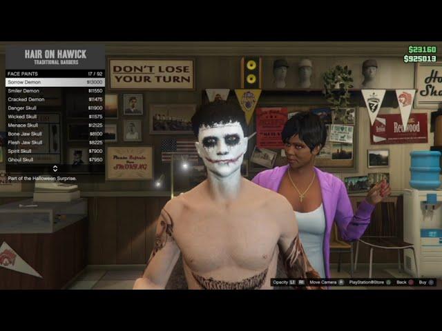 GTA 5 ONLINE ALL HALLOWEEN FACEPAINTS  MASKS ARE BACK || #gat5 #gta