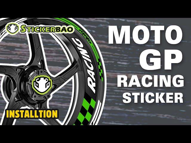 How to install GP rim wheel stickers on motorcycle Fits Kawasaki Ninja 400 650 250 ZX6R | StickerBao