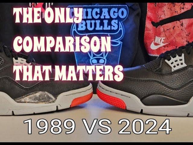 Air Jordan 4 black/cement 2024 retro VS 1989 OG