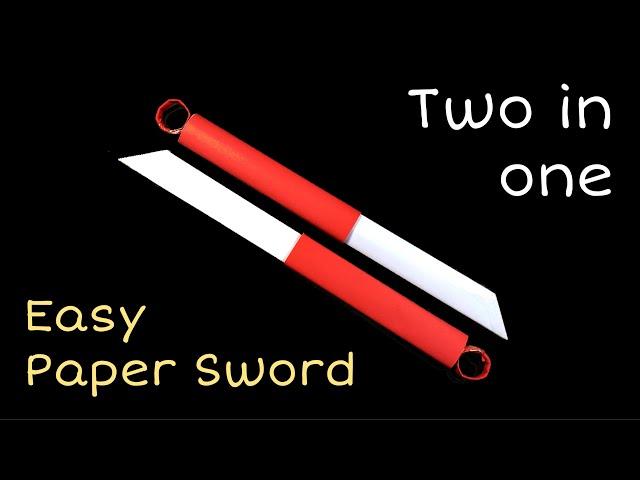 How to make a Double Paper Sword- (Two in One) | Origami Sword | Paper Sword | Origami Katana