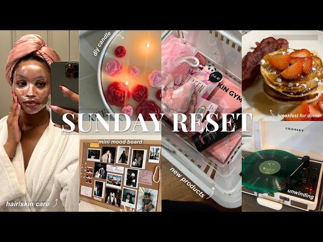 SUNDAY RESET | hair/skin care, everything shower, DIY candle, prepping for the week, & more