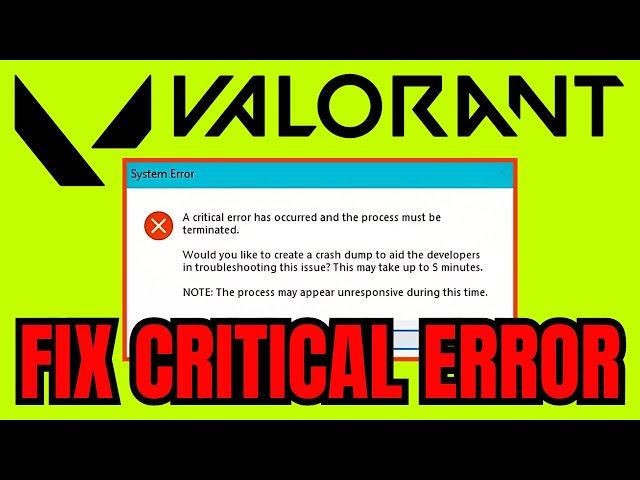 How To FIX Valorant Critical Error (EASY STEPS 2024)