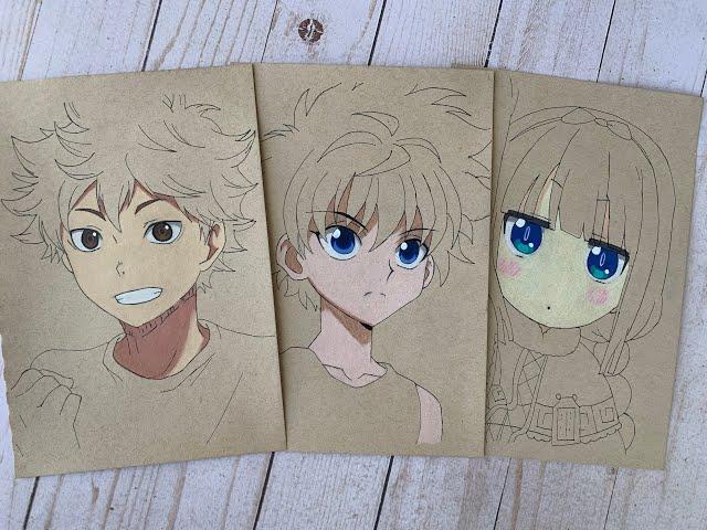 Three different skin colors you could use for anime characters (Prismacolor pencils)