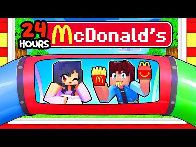 24 HOUR OVERNIGHT at MCDONALDS In Minecraft!