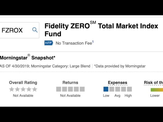 FZROX : Fidelity's ZERO total market mutual fund