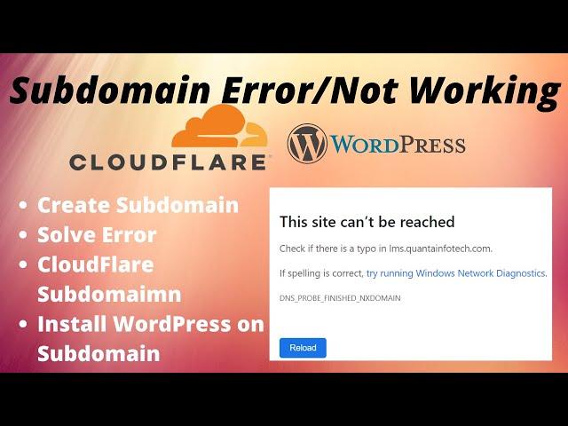 Subdomain not working | CloudFlare | Hostinger | How to Create Subdomain