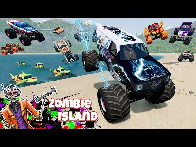 Monster Jam INSANE Marvel Monster Trucks Racing, Freestyle, and High Speed Jumps - Grave Digger