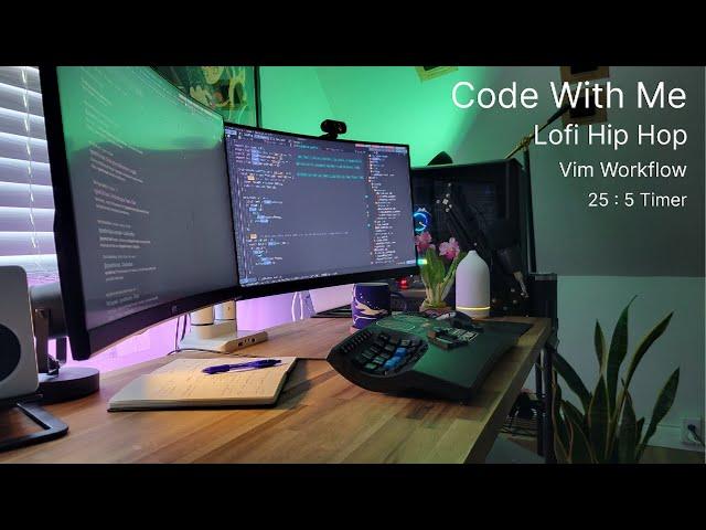 1 Hour Code With Me (Lofi Hip Hop | Pomodoro 25/5 | Vim)