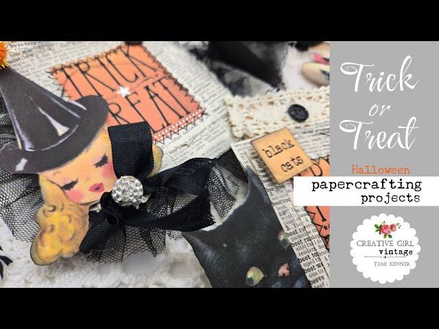 HALLOWEEN Paper crafting projects TRICK or TREAT Ornaments/tags