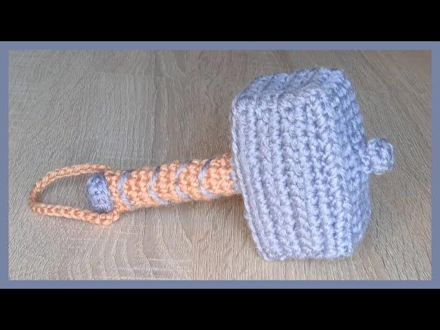 Mjölnir Martillo de Thor - Sonajero en Crochet - Tutorial paso a paso ganchillo