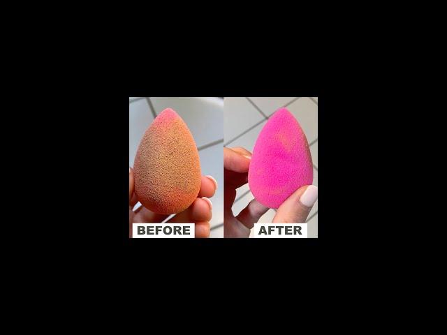 Easy way to wash beauty blender at home#mkbeauty #hack #viral #makeuphacks #ytshorts