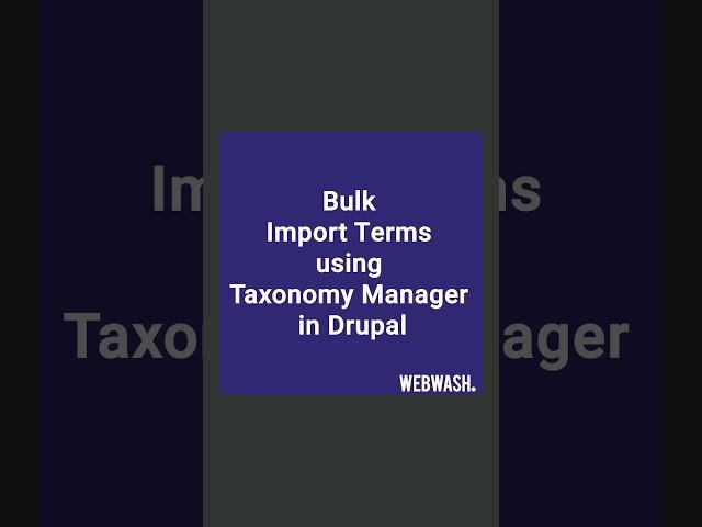 Bulk Import Terms using Taxonomy Manager in Drupal