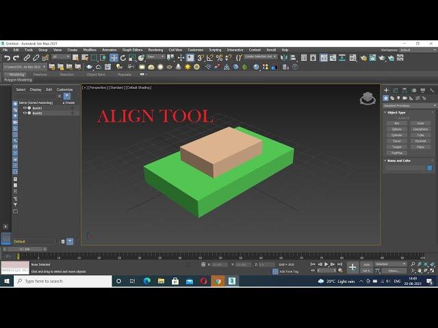 Align tool in 3ds max