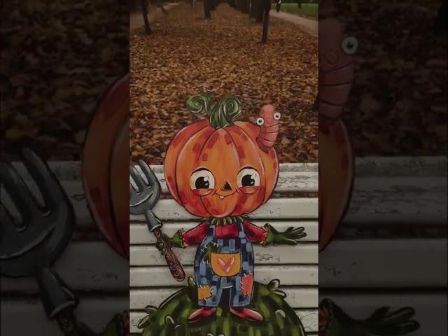 Полное (горизонтальное) видео уже на канале  #illustration #drawing #helloween #хеллуин #гуашь