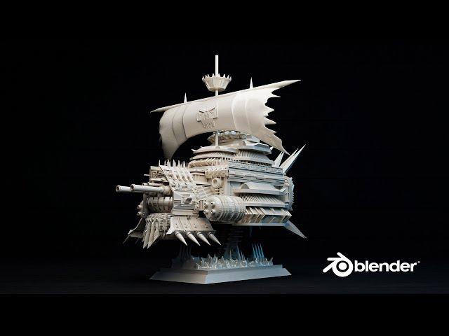 Blender Tutorial - Dystopic - Futuristic - Fantastic Pirate Ship - Its 3D Printable