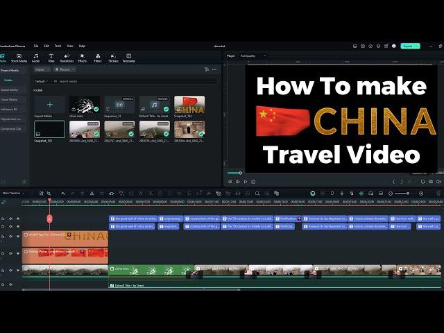 China Travels - The Great Wall of China | Edit Tutorial Using Filmora 13 |