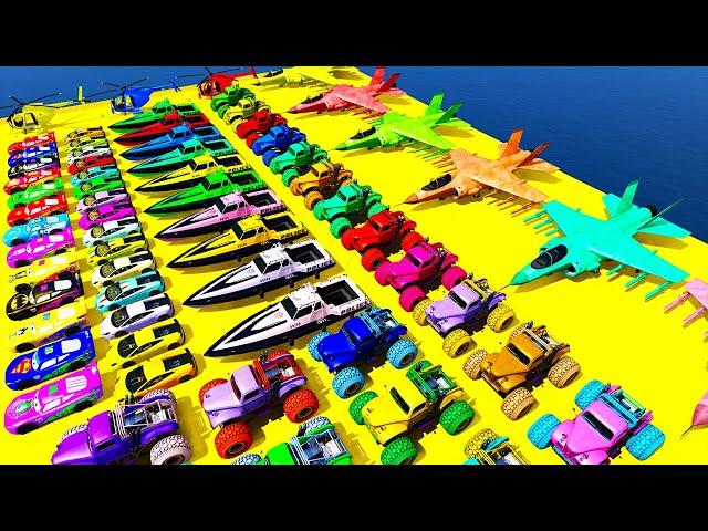 GTA 5 Mods Epic Car Racing Challenge Driving By Colorful Spider-man on Super Cars Off Road Jeeps