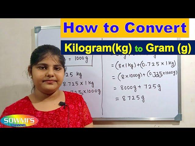 Conversion of kg to g | how to convert kilogram to gram | kilogram into gram