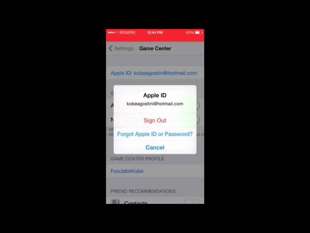 How To Sign Out Of Gamecenter On IOS 8