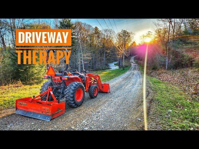Fixing a Gravel Driveway with Compact Tractor and Box Blade
