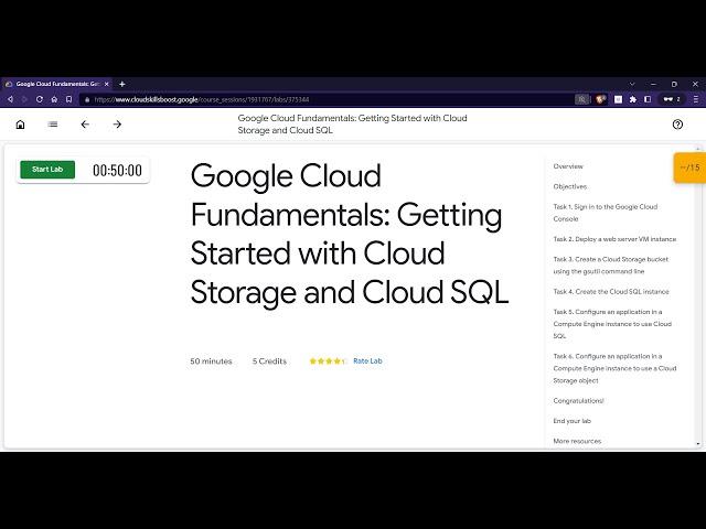 Google Cloud Fundamentals: Getting Started with Cloud Storage and Cloud SQL | GCCP