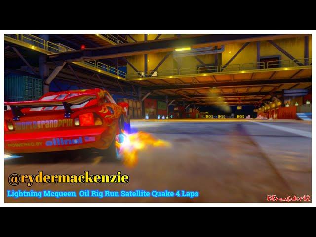 Cars 2 The Video Game | Lightning McQueen - Battle Race (Satellite Quake) | Oil Rig Run 4 Laps