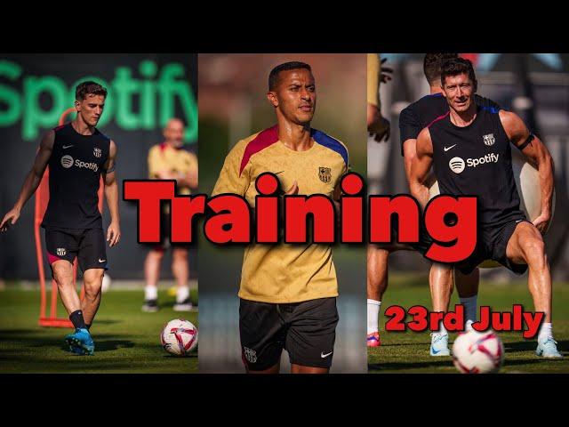 FC Barcelona Evening Training 23rd Jul: Gavi, Lewandowski, Fati | Thiago Alcántara And Hansi Flick