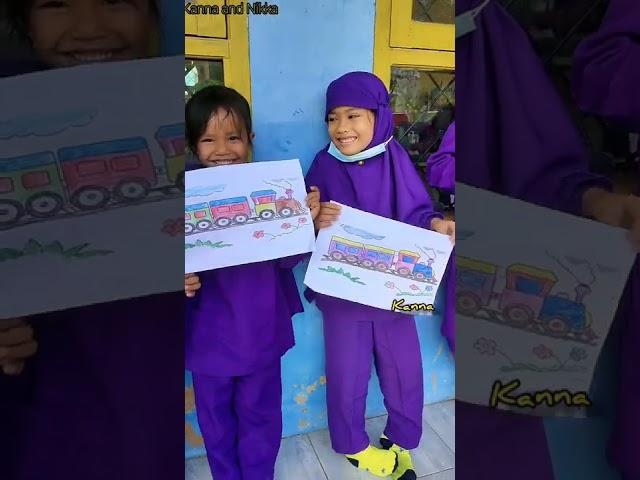 Hasil mewarnai di sekolah | Kanna and Nikka #shorts