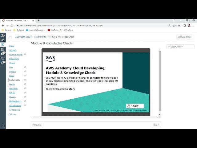 AWS Developing - Module 8 Knowledge Check - Anand K