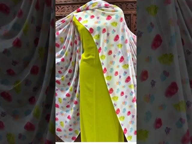 plain suit printed dupatta#2022 new trending suit