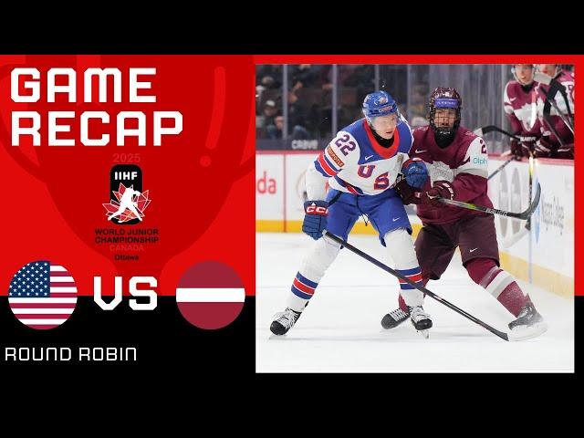 USA vs LATVIA HIGHLIGHTS | 2025 IIHF World Junior Championship