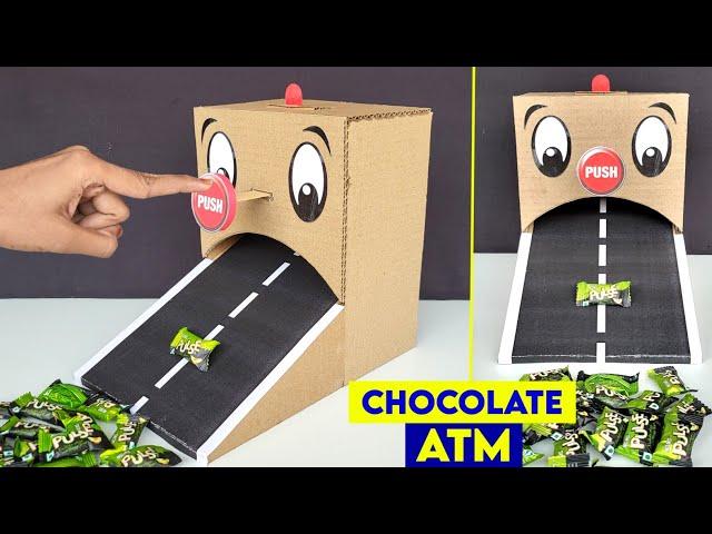 Chocolate Dispenser Machine|How to make cardboard Atm|Simple school project