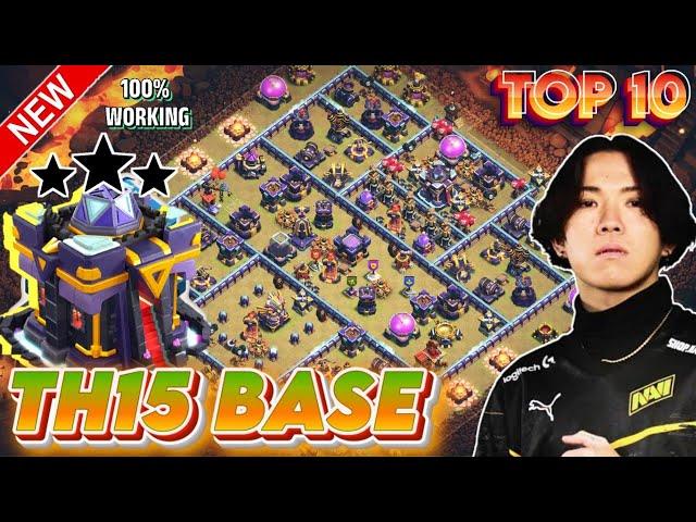 TOP 10 BEST TH15 WAR BASE WITH REPLAY || BEST TH15 WAR BASE WITH LINK || TH15 BASE ANTI 3 STAR