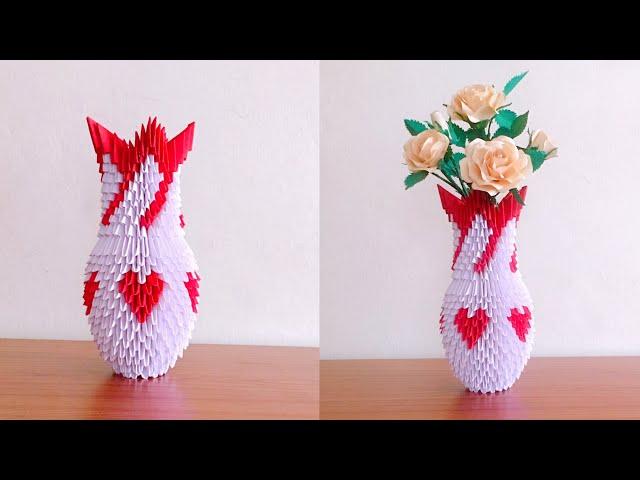 Origami 3D Flower Vase / Paper Flower Vase / DIY Paper Crafts / Paper Crafts || Dev's Creative