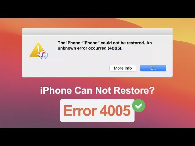 iPhone Can Not Restore? How to Fix iPhone Error 4005 Without Losing Data  | iToolab FixGo