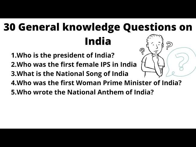 30 Easy General Knowledge Questions and Answers on India 2021 I India GK Question IEasy GK Questions