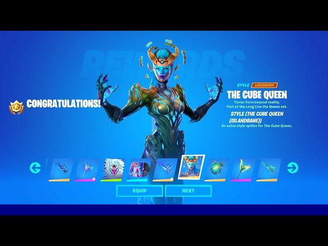 THE QUEEN CUBE SKIN *UNLOCKED* IN FORTNITE! (ALL REWARDS & NEW BOSS)