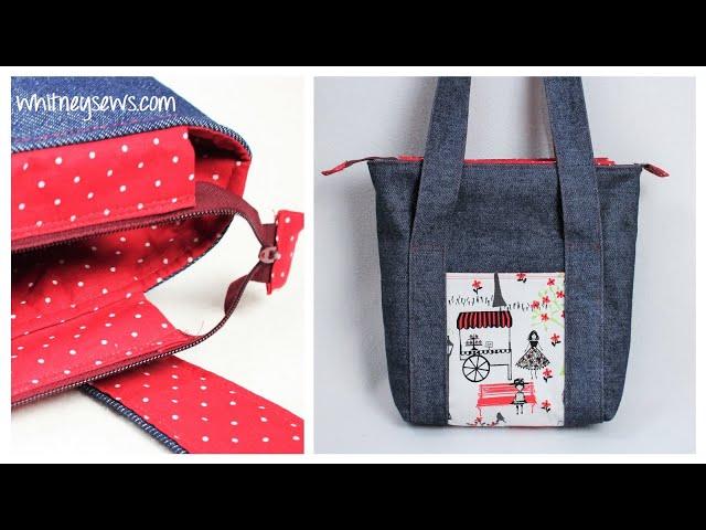 Zippered Tote Bag WITH Pockets | Whitney Sews