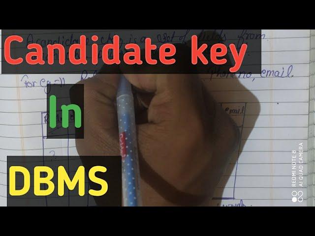 Candidate key | candidate key in dbms