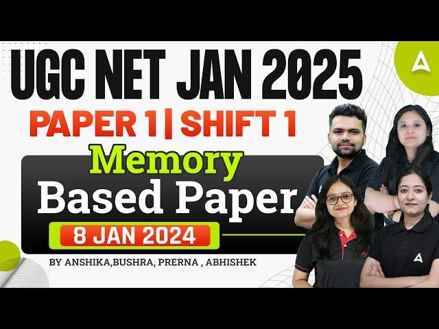 UGC NET Paper 1 Exam Analysis 2025 | UGC NET Memory Based Paper 2025 | ( 8 Jan Shift 1 Analysis )