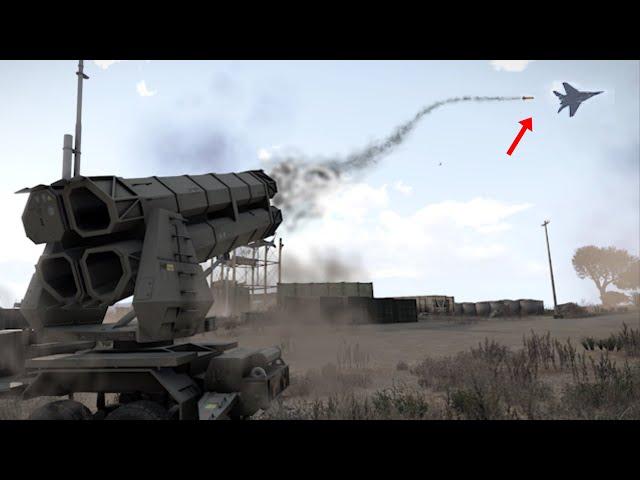 Crazy! Air Defense firing at MiG-29 Jet - Military Simulation - ARMA 3 Milsim