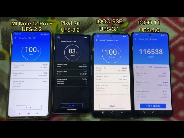 UFS Storage Benchmark Test  || UFS 2.2 vs UFS 3.1 vs UFS 3.2 vs UFS 4.0