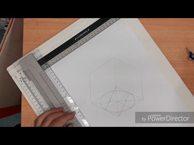 How to draw an Isometric Circle - 0003 IGCSE / GCSE D&T Graphic Products Revision