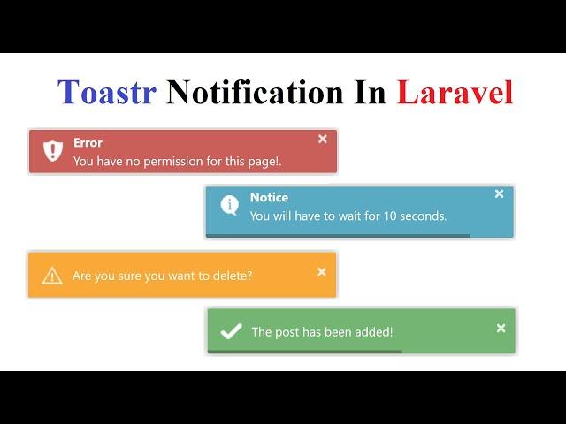 Toastr Notification In Laravel