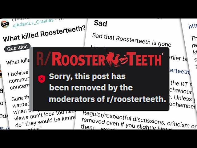 Rooster Teeth mods DELETE Critical Reddit Posts! This is Why So Many Fans Left!